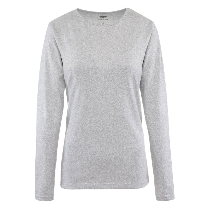 Pure Waste Womens Long Sleeve T-Shirt Tops & Tees The Ethical Gift Box (DEV SITE) Grey Melange XS 