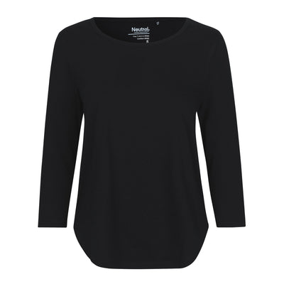 Womens Organic Cotton 3/4 Sleeve T-Shirt Tops & Tees The Ethical Gift Box (DEV SITE) Black XS 