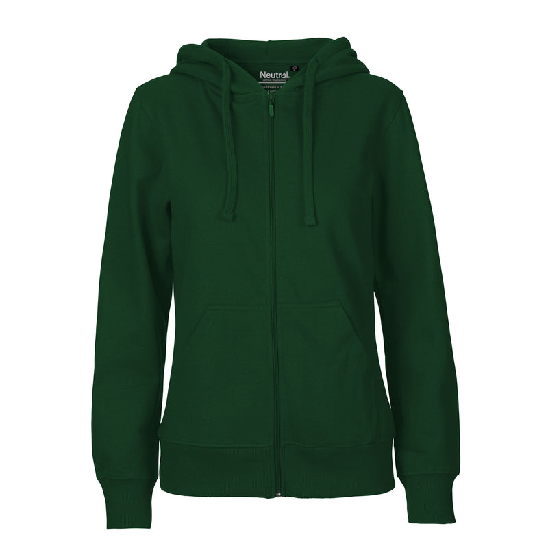 Womens Organic Cotton Jersey Hoodie W Zip Tops & Tees The Ethical Gift Box (DEV SITE) Bottle Green XS 