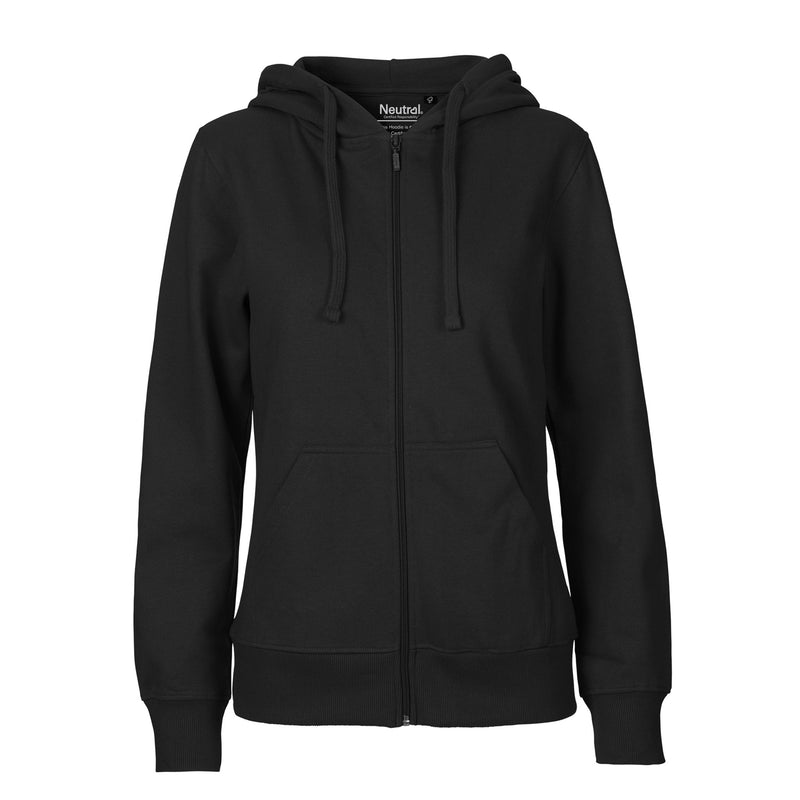 Womens Organic Cotton Jersey Hoodie W Zip Tops & Tees The Ethical Gift Box (DEV SITE) Black XS 
