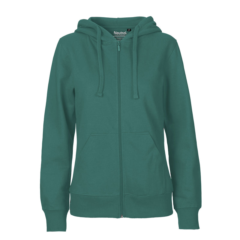 Womens Organic Cotton Jersey Hoodie W Zip Tops & Tees The Ethical Gift Box (DEV SITE) Teal XS 