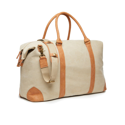 Recycled Canvas Dufflebag Bags The Ethical Gift Box (DEV SITE) Greige  
